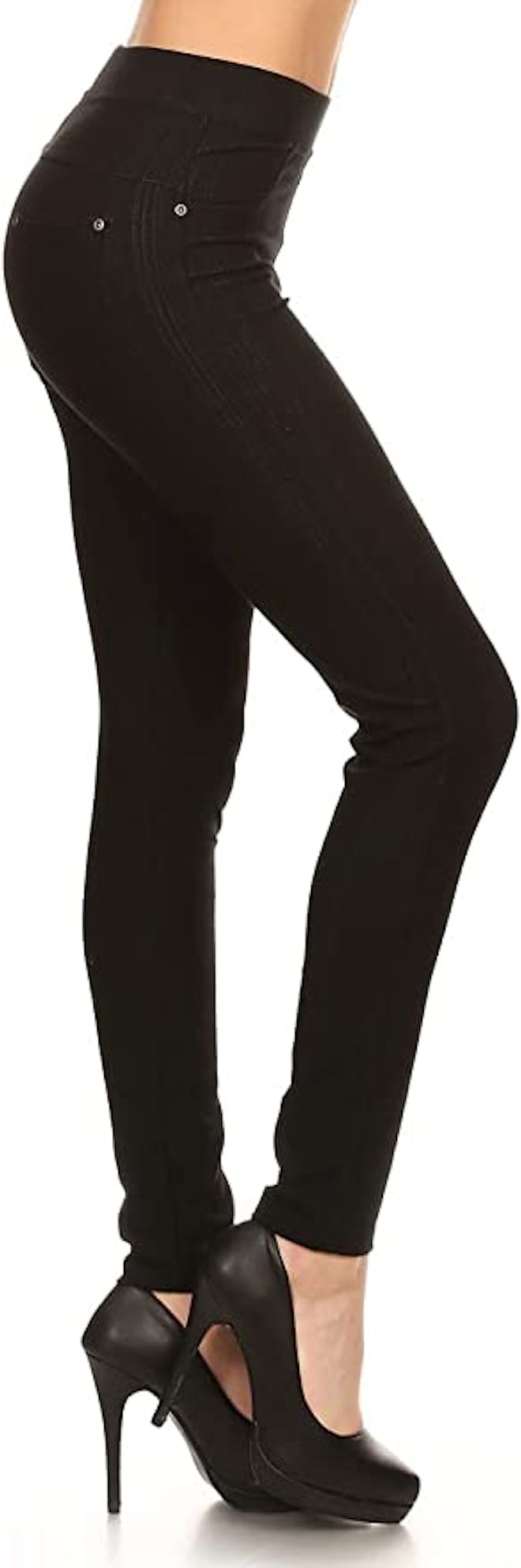 Leggings Depot Stretch Pull-On Jeggings With Pockets