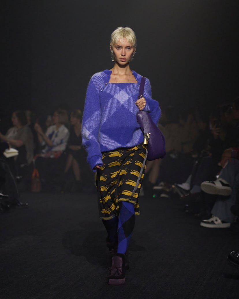 Iris Law walks the runway at Burberry