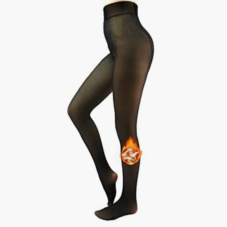 X-CHENG Sheer Fleece-Lined Tights