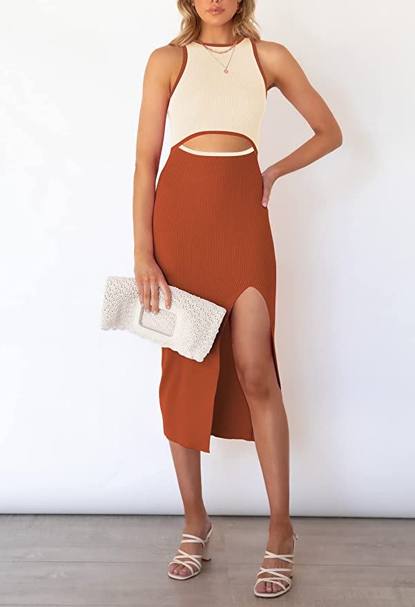 Pink Queen Sleeveless Bodycon Cut-out Midi Dress