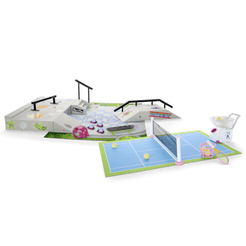 Isabel™ & Nicki's™ 2-in-1 Tennis Court & Skate Spot for 18-inch Dolls