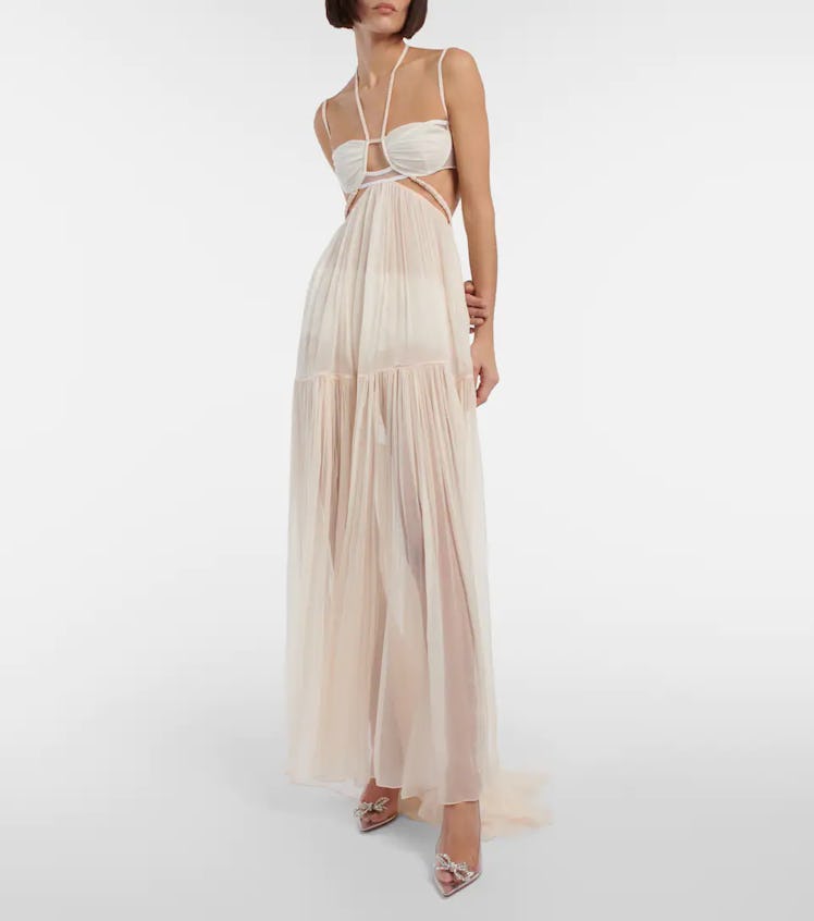 Nensi Dojaka Silk Chiffon Gown