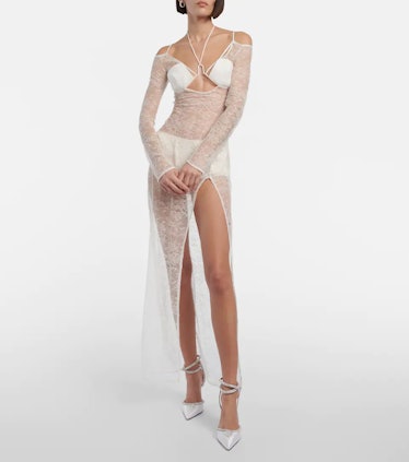 Nensi Dojaka bridal cutout lace gown