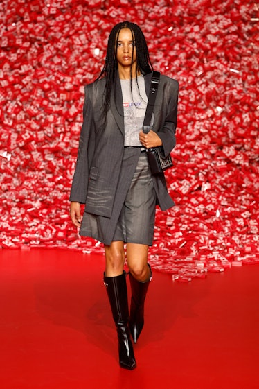 A model walks the runway at the Diesel fashion show during the Milan Fashion Week Womenswear Fall/Wi...