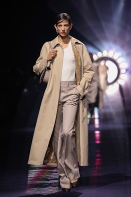 A model walks the runway at the Fendi fashion show during the Milan Fashion Week Womenswear Fall/Win...
