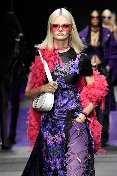 A model walks the runway during the Versace Ready to Wear Spring/Summer 2023 fashion show 