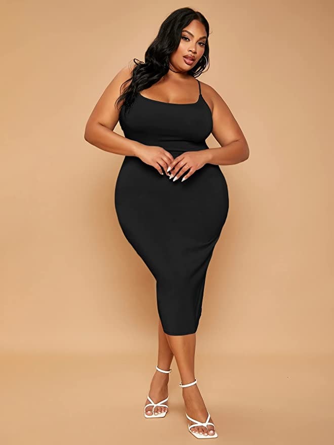 SheIn Criss Cross Backless Midi Bodycon Dress