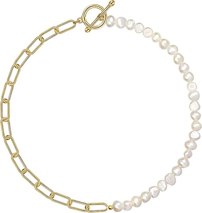 Cowlyn Gold Chain Pearl Necklace