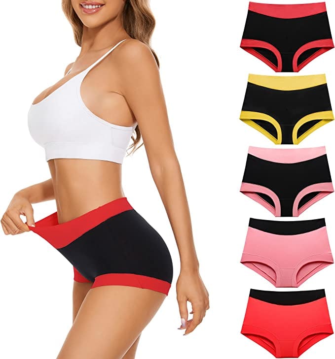 Migbean High Waisted Boy Short Underwear (5-Pack)