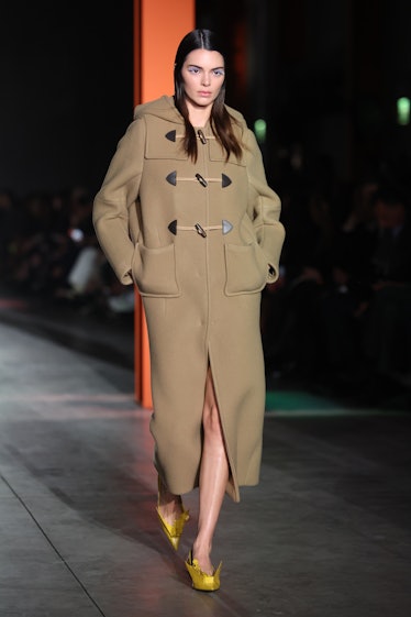 Kendall Jenner walks the runway at the Prada fashion show during the Milan Fashion Week Womenswear F...
