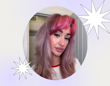 A beauty TikToker shows how to do the Gemini hair trend at home.