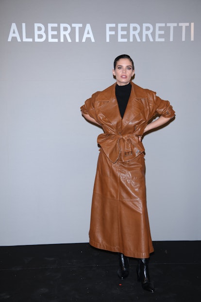 Sara Sampaio is seen on the front row of the Alberta Ferretti fashion show during the Milan Fashion ...