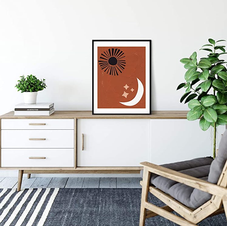 K&L DESIGN CO. Geometric Terra Cotta Moon Wall Art Print