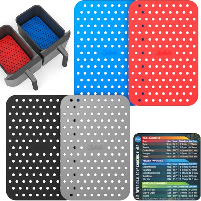 LOTTELI KITCHEN Double Basket Air Fryer Liners (4-Pack)