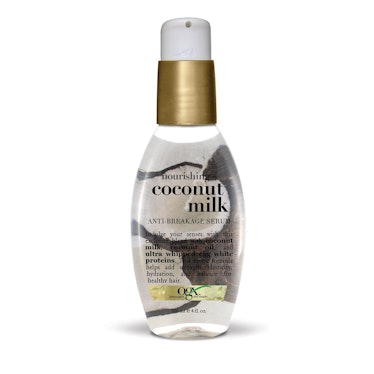 ogx nourishing coconut milk anti breakage serum is the best hair serum product while on accutane