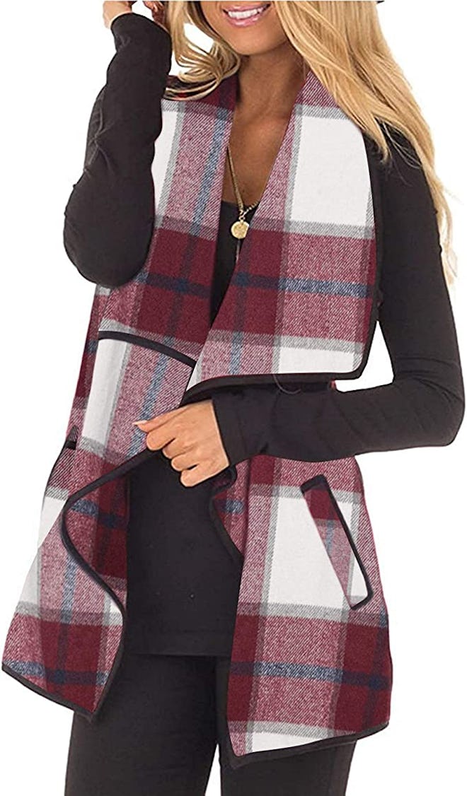 Unidear Buffalo Sleeveless Plaid Vest
