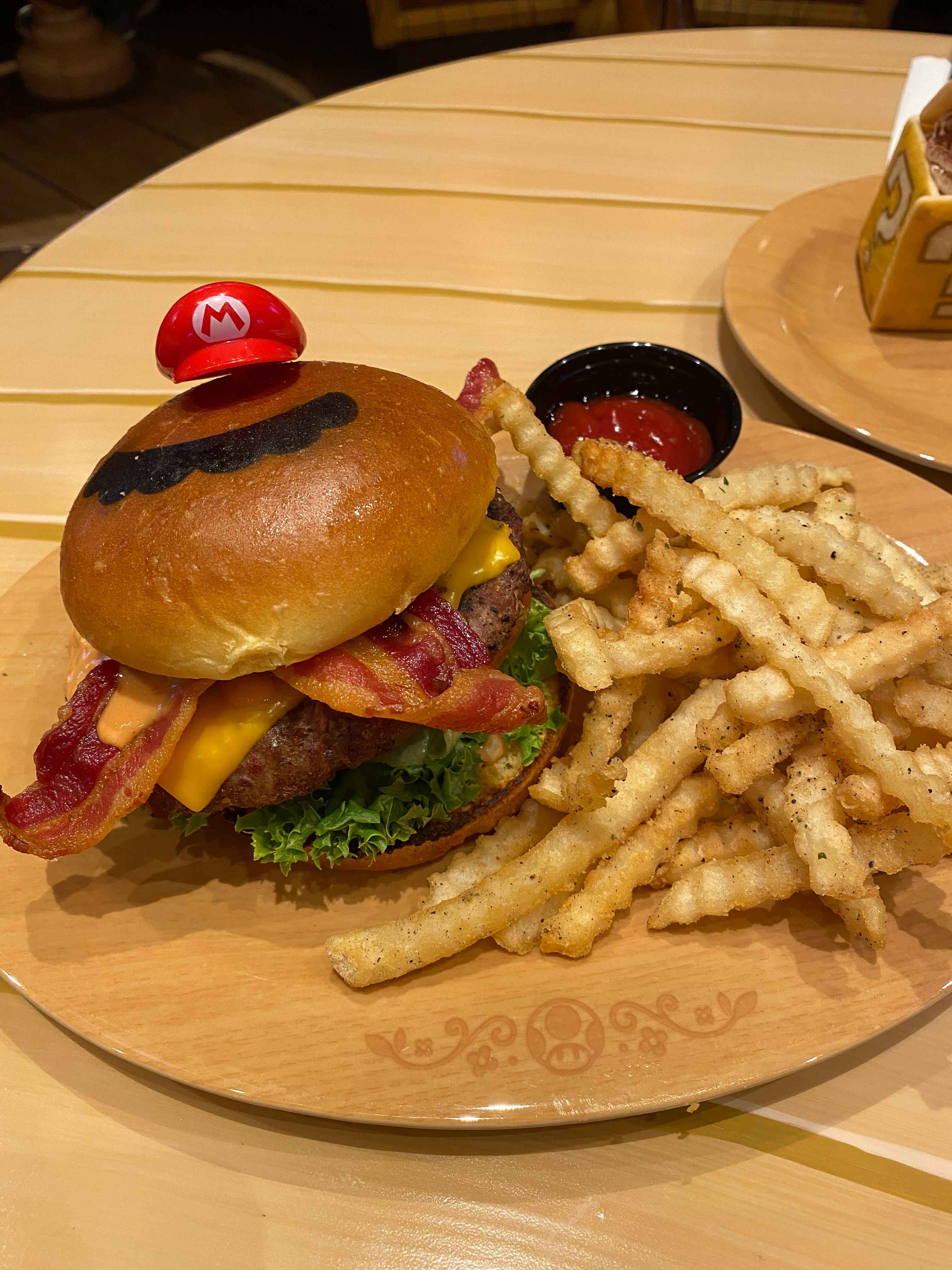 The Mario Burger at Super Nintendo World at Universal Studios Hollywood has the best truffle fries. 