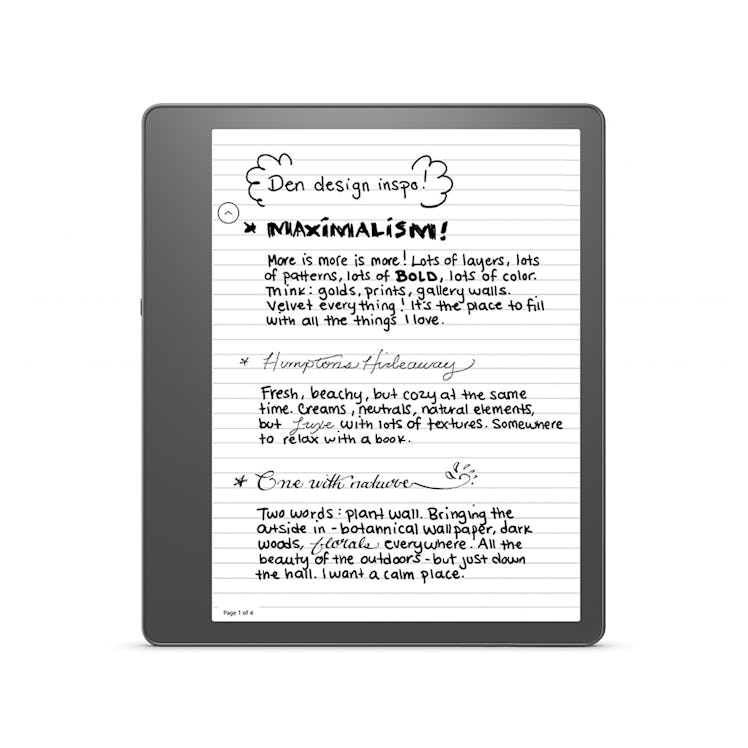 Examples of the new brush options on the Kindle Scribe.