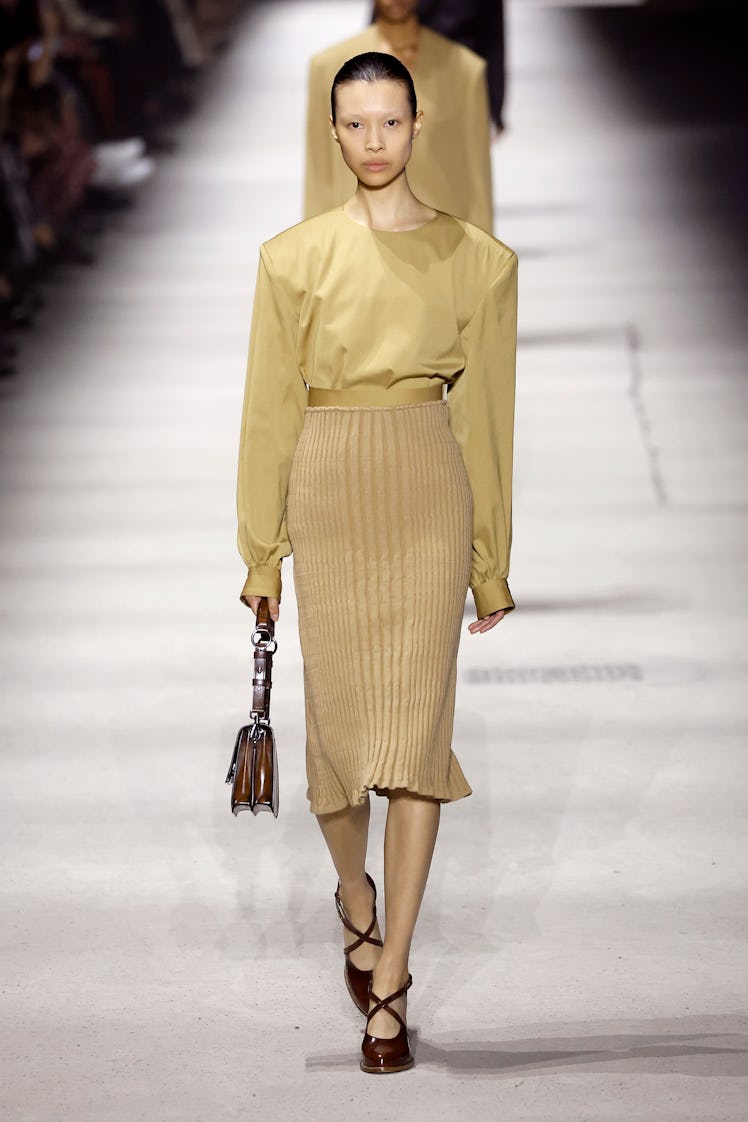 A model walks the runway at the Tod's fashion show during the Milan Fashion Week Womenswear Fall/Win...