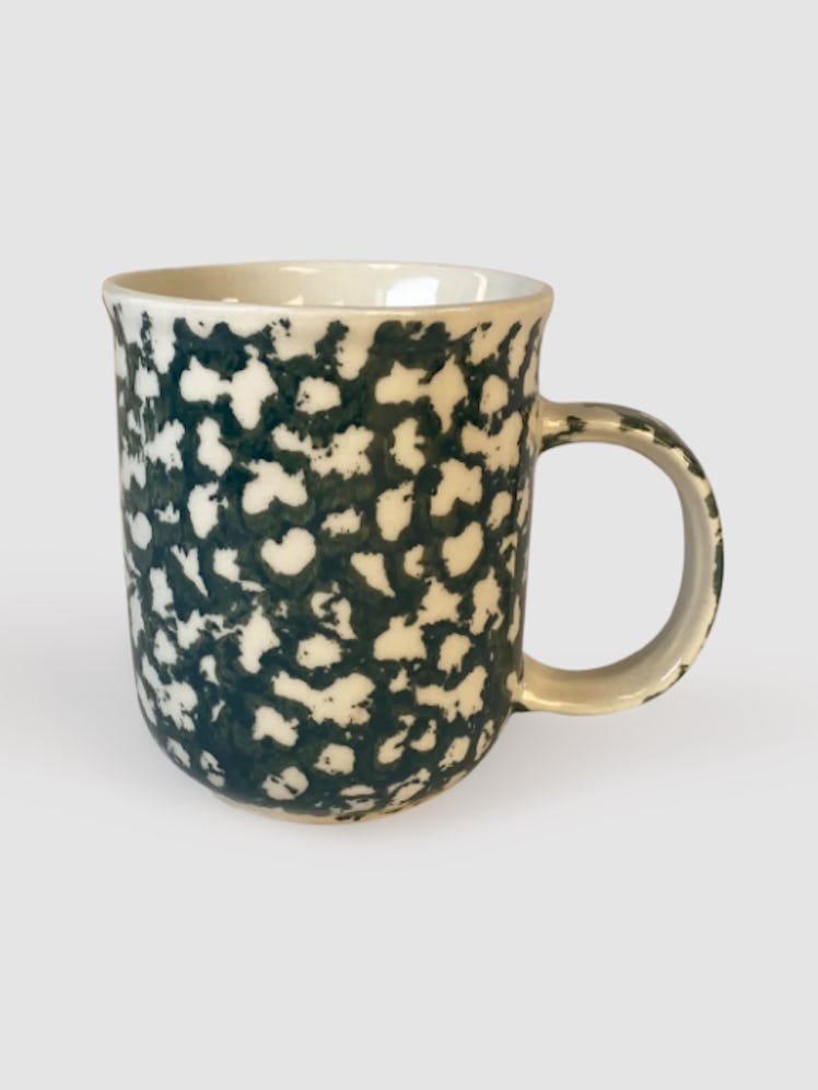 Dark Green Spongeware Mug