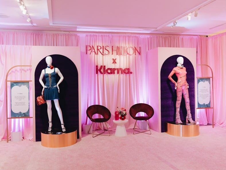 The Paris Hilton Y2K pop-up in Los Angeles has some of Paris Hilton's outfits on display. 