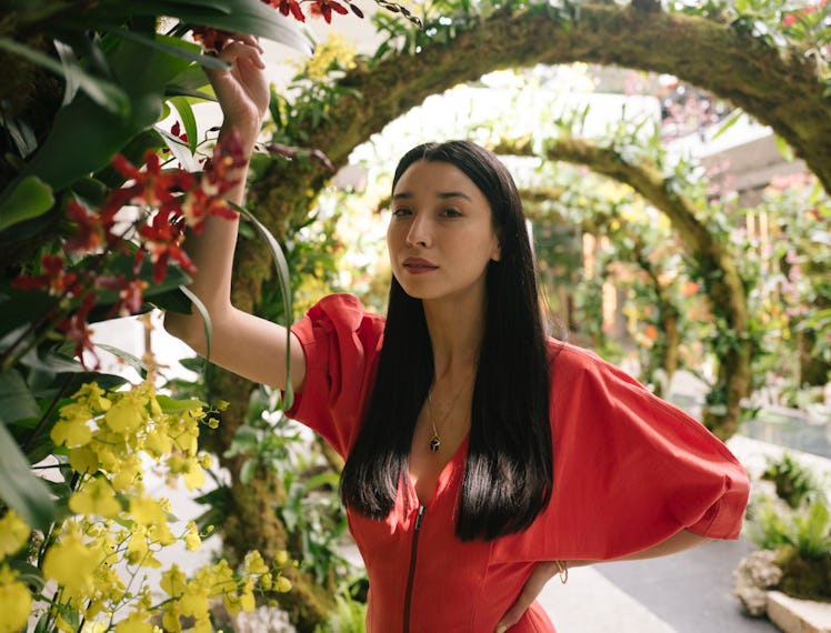 Lily Kwong amongst her New York Botanical Garden Orchid show