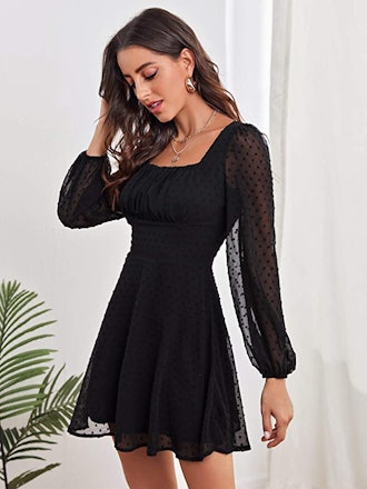 WDIRARA Polka Dot Chiffon Dress