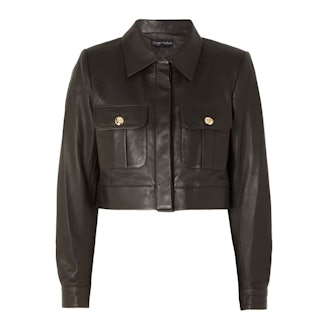 Sergio Hudson Cropped Leather Jacket