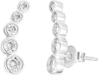 These earrings that look like multiple piercings feature round CZ gems that climb up your ear.