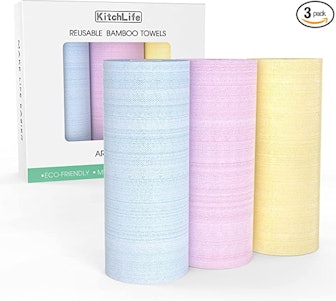 KitchLife Reusable Bamboo Paper Towels (3-Pack)