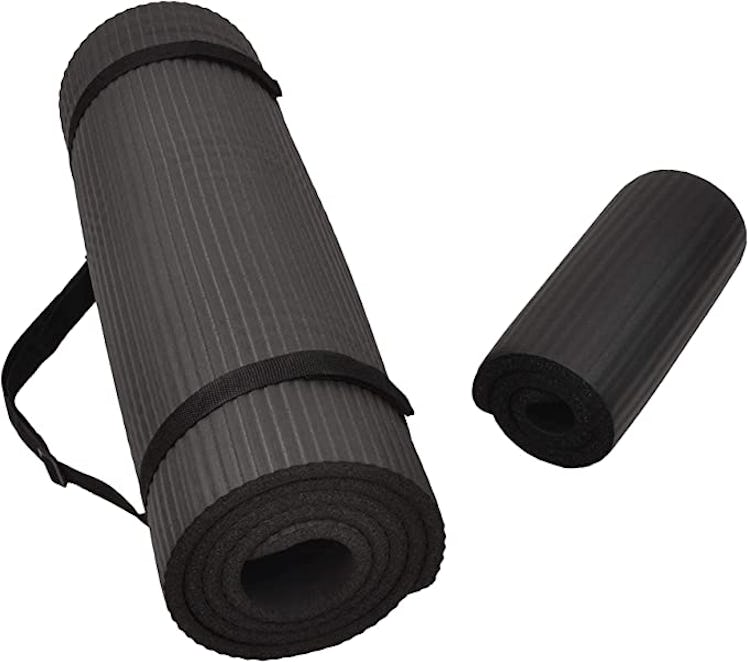 BalanceFrom Extra Thick Exercise Yoga Mat with Strap and Blocks