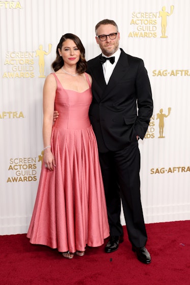 Lauren Miller and Seth Rogen attend the 29th Annual Screen Actors Guild Awards at Fairmont Century P...