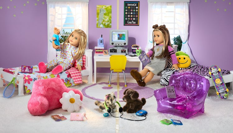 The American Girl '90s dolls come with Y2K trends and accessories like inflatable furniture and desk...