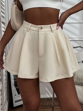 Floerns Wide Leg Casual Pleated Shorts