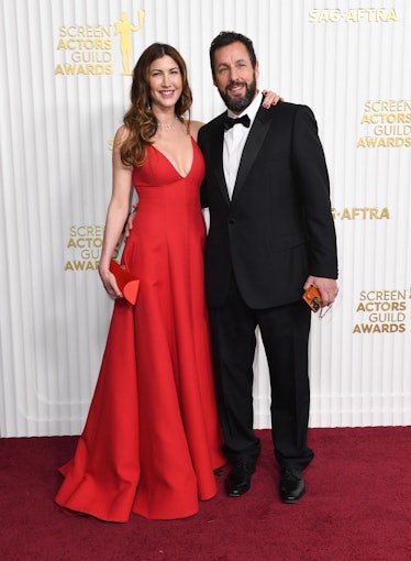 Adam Sandler and his wife Jackie arrive for the 29th Screen Actors Guild Awards at the Fairmont Cent...