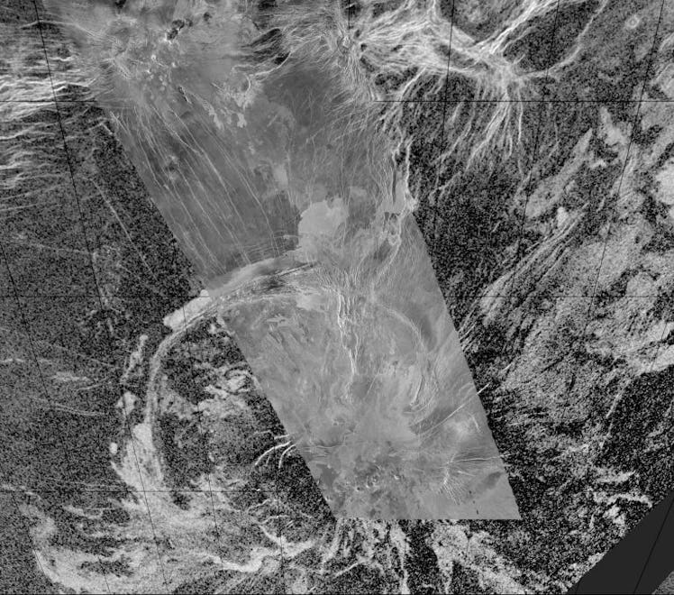 surface of venus seen in aerial view