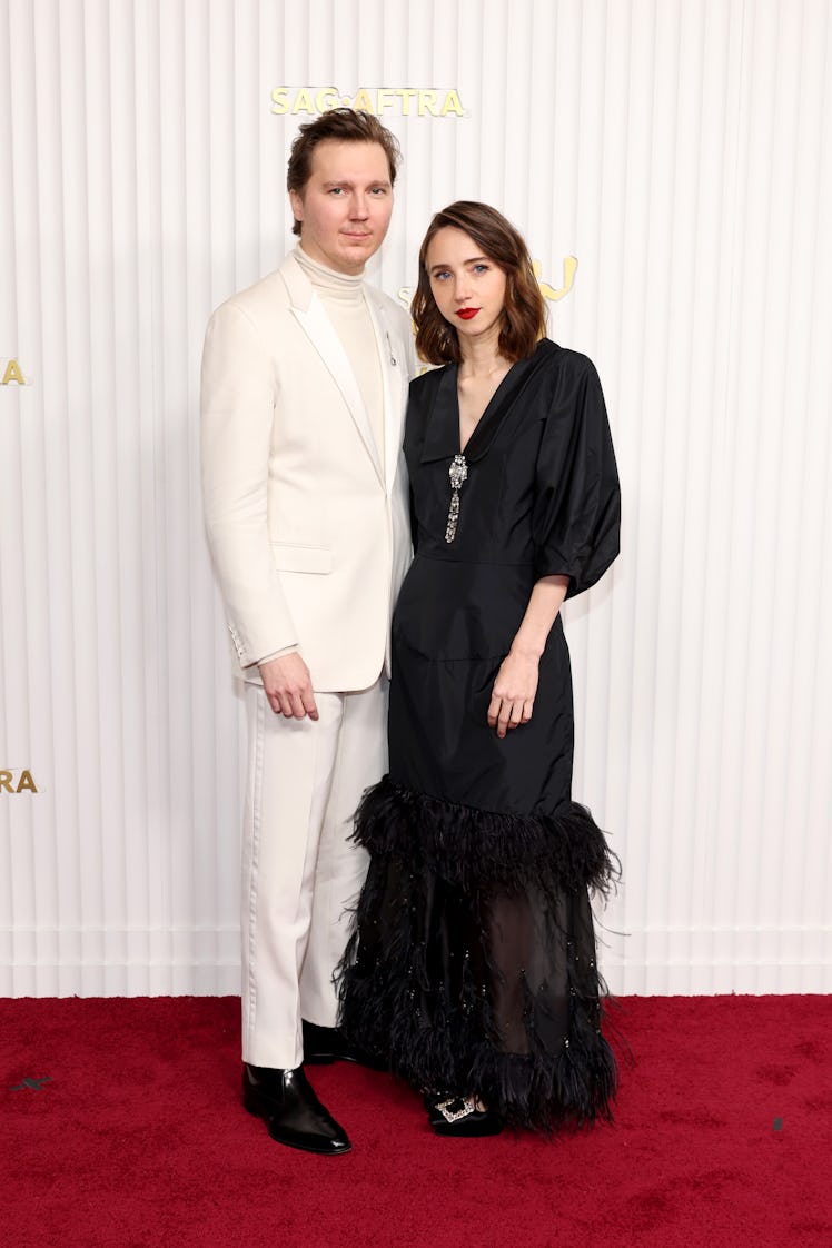 Paul Dano and Zoe Kazan attend the 29th Annual Screen Actors Guild Awards at Fairmont Century Plaza ...
