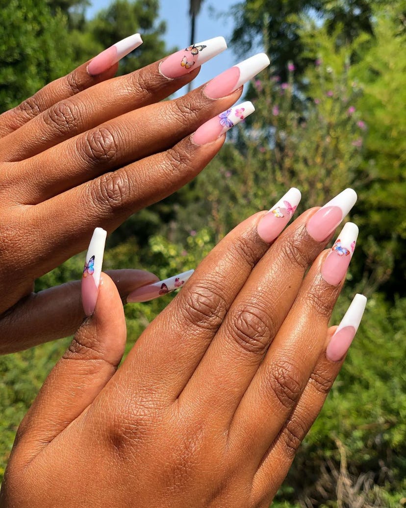 Lizzo butterfly French tips