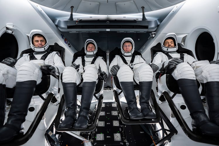 An image of the Crew-6 team members in their pressure suits.