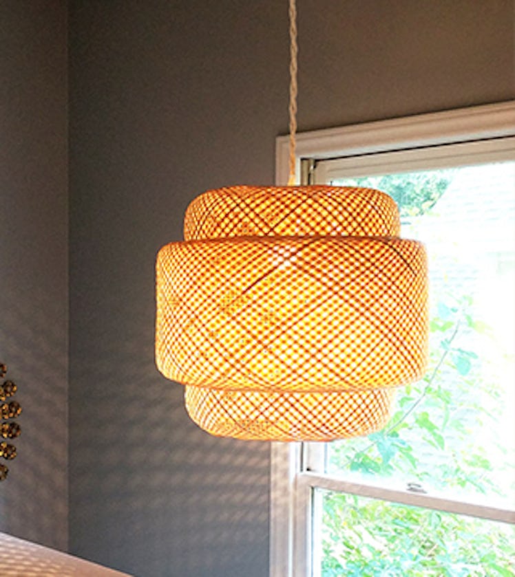 QIYIZM Plug-In Rattan Pendant Light