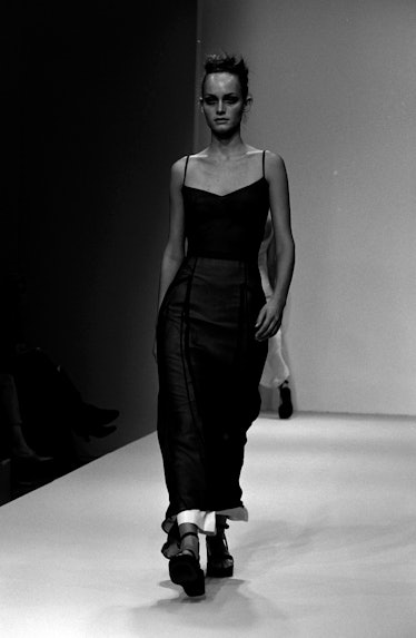 Amber Valetta on a Prada 1997 runway. 
