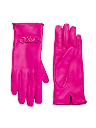 VLogo Signature Leather Gloves