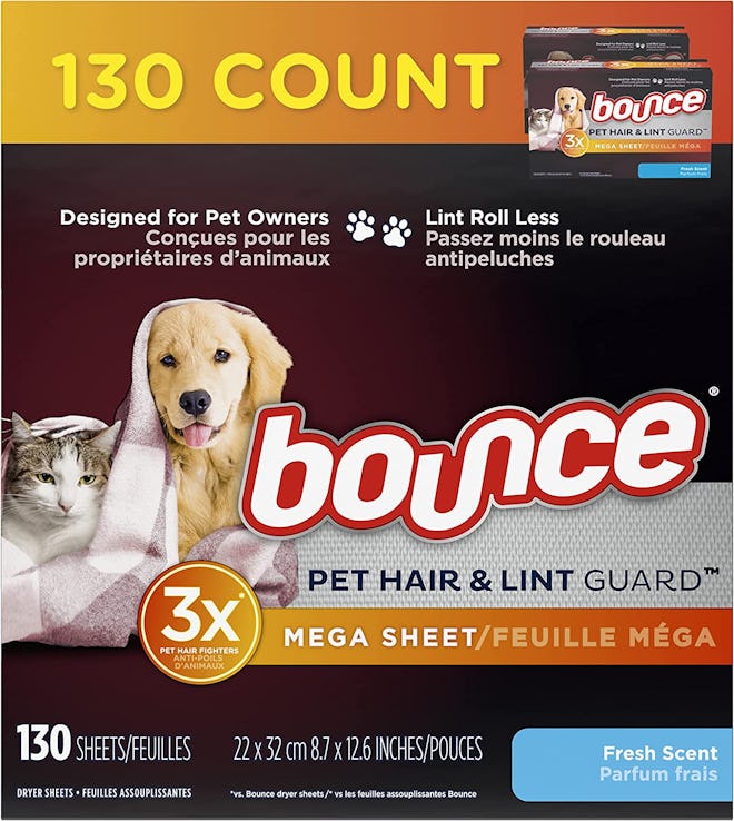 Bounce Pet Hair and Lint Guard Mega Dryer Sheets (130 Count)