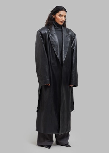 the frankie shop Faux Leather Trench Coat