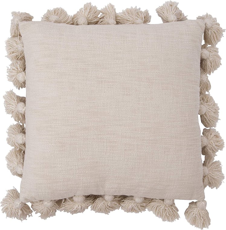 Creative Co-Op Cotton Pillow with Tassels