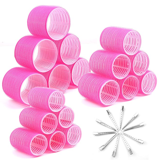 Cludoo Jumbo Hair Curler Rollers With Clips (28-Pack)
