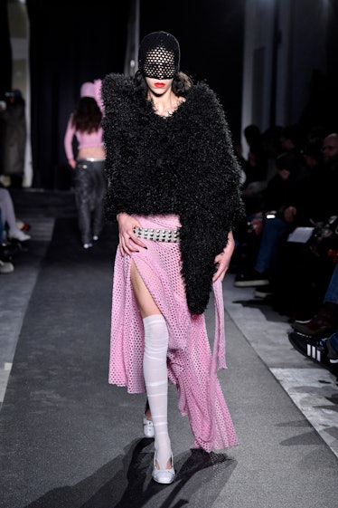 A model walks the runway during the Vaquera Womenswear Fall Winter 2023-2024 show as part of Paris F...