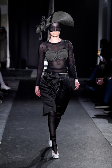 A model walks the runway during the Vaquera Womenswear Fall Winter 2023-2024 show as part of Paris F...