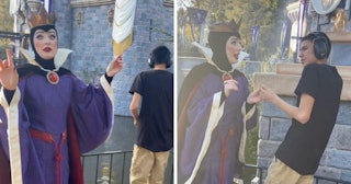 This dad documented his 15-year-old teen's encounter with the Evil Queen at Disneyland in heartwarmi...