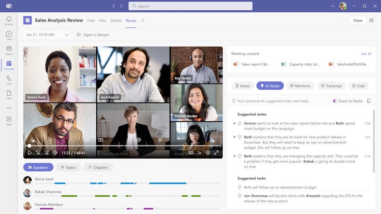 Intelligent recap in Microsoft Teams Premium.